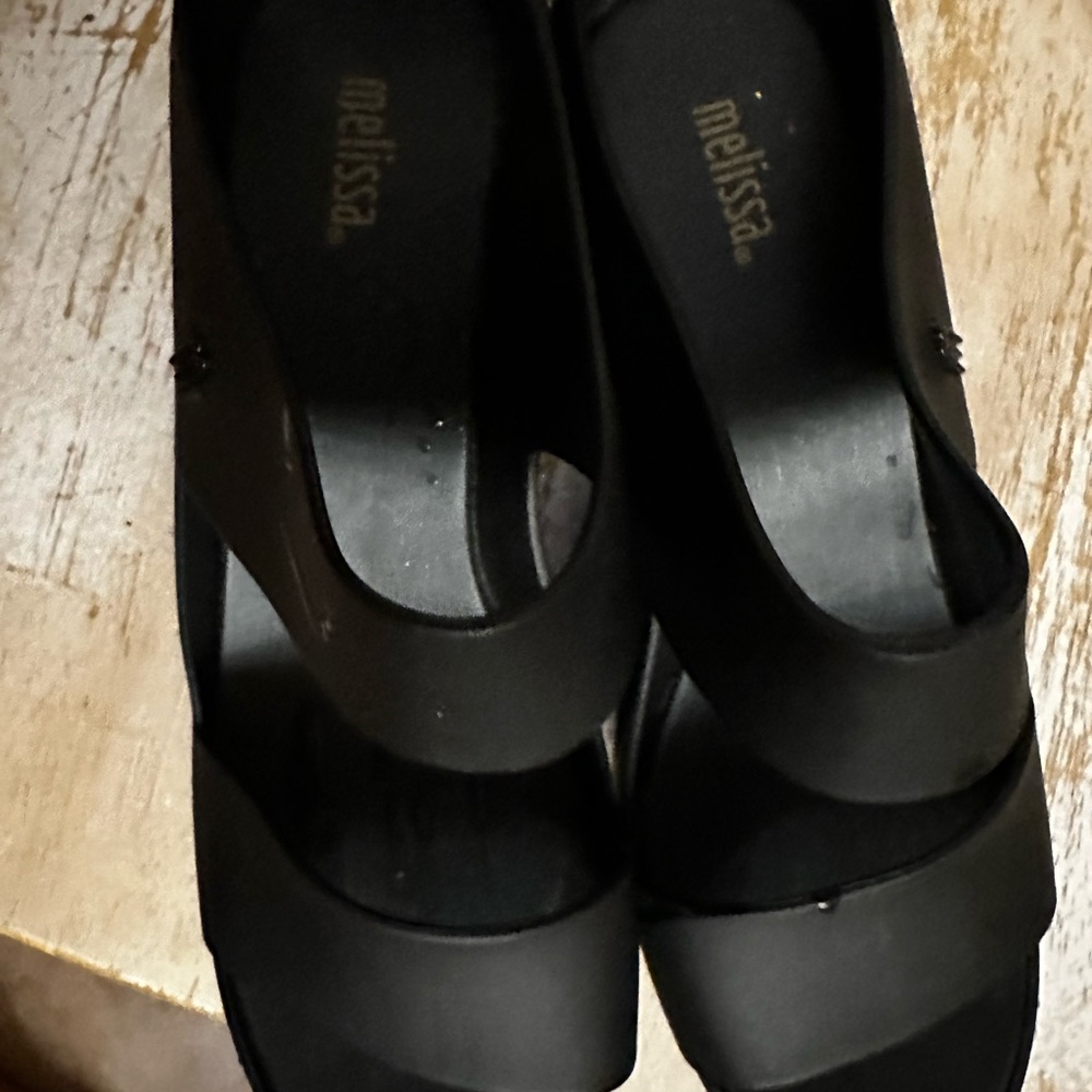 Melissa Black Wedge Shoes - Picture 4 of 10
